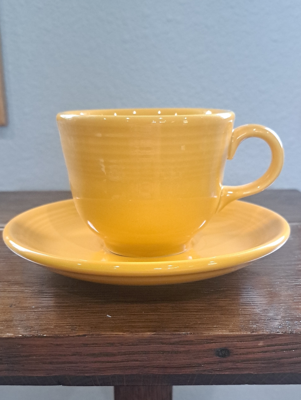 Fiestaware Yellow Ceramic Cup and Saucer Set